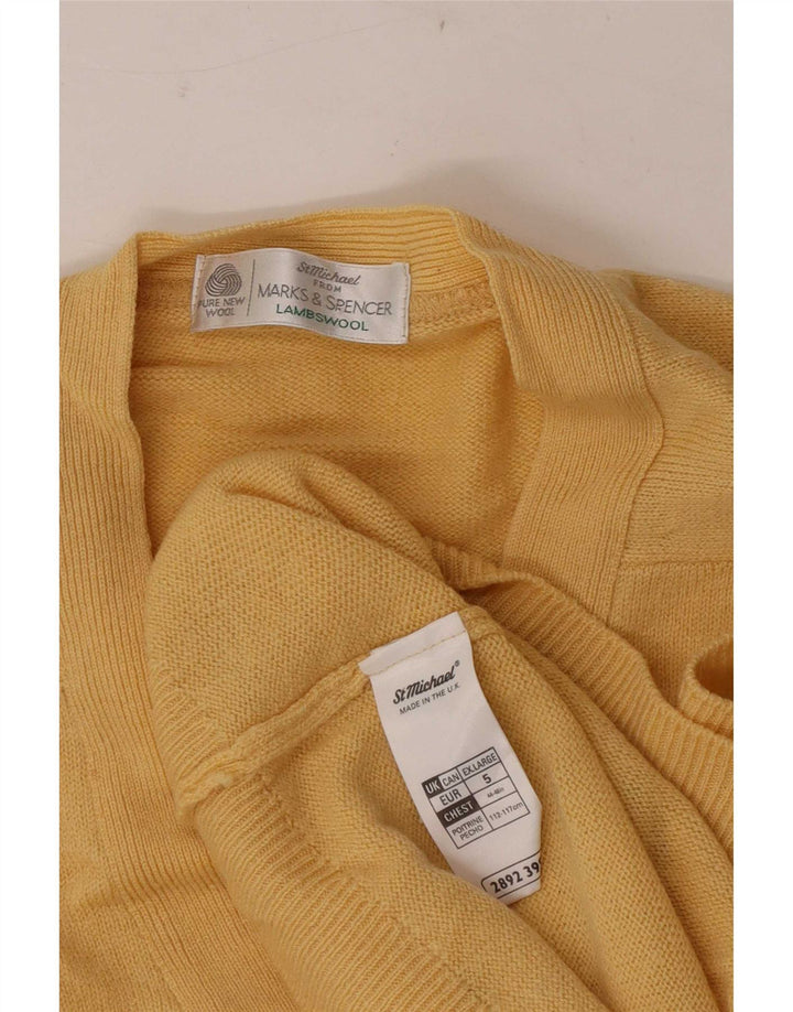 Marks & Spencer Cardigan pour homme XL en laine vierge jaune