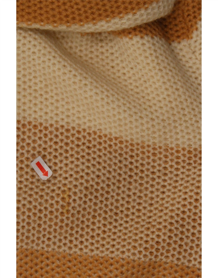 VINTAGE Pull col roulé femme IT 44 Rayé Beige Moyen