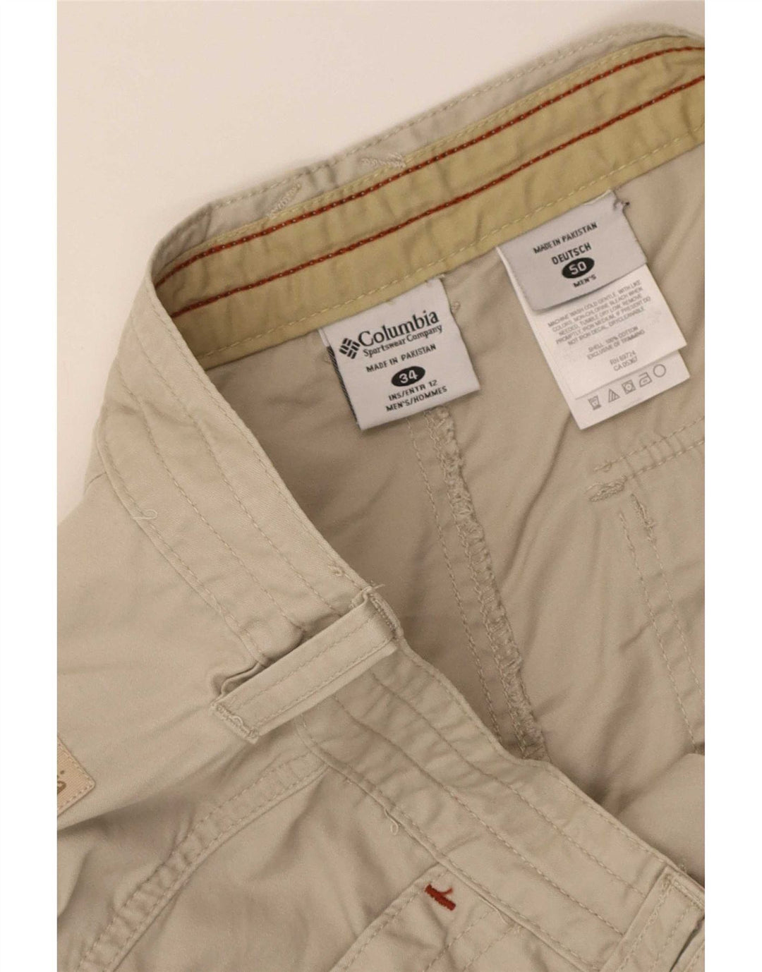 Columbia Short Cargo Homme W34 Grand Coton Beige