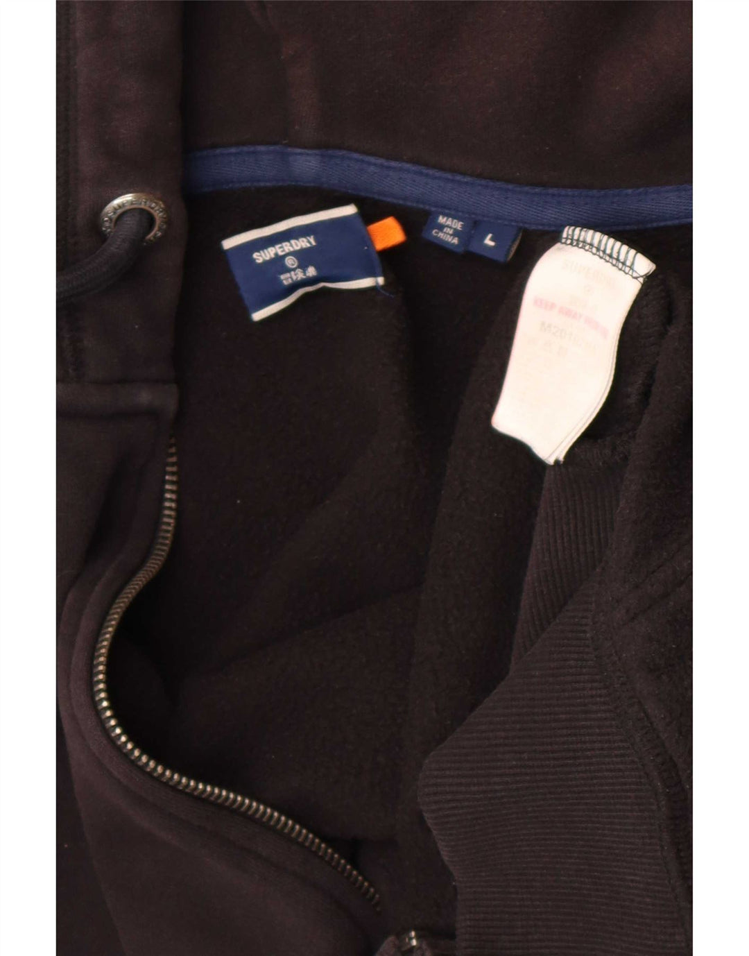 Superdry Pull à capuche zippé pour homme Grand coton noir