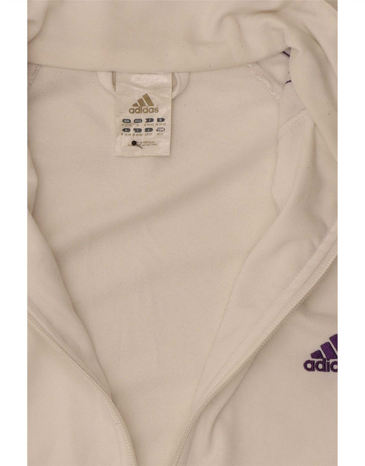 Adidas Veste de survêtement pour femme UK 12/14 Polyester blanc moyen