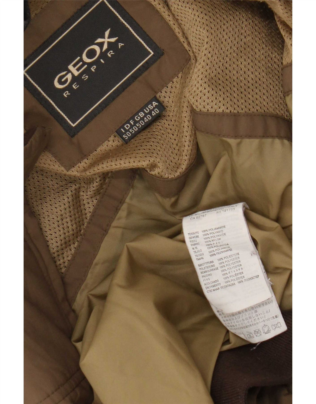 Geox Respira Bomber Jacket IT 50 Large Marron Polyamide Homme