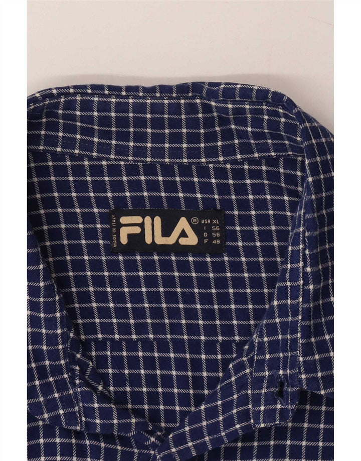 Fila Chemise en flanelle XL pour homme Bleu à carreaux