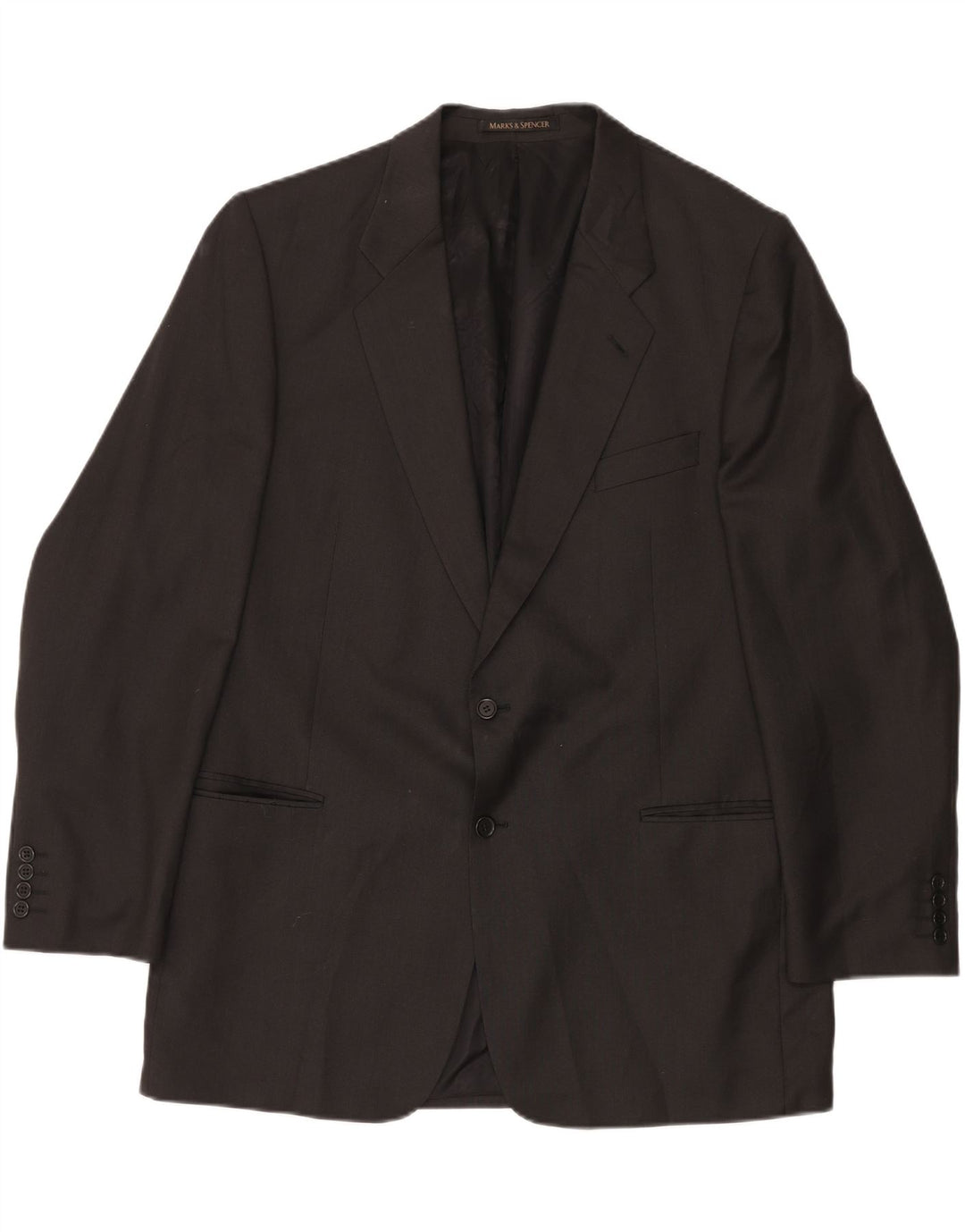 Marks & Spencer Veste blazer longue à 2 boutons pour homme UK 46 XL Gris laine vierge