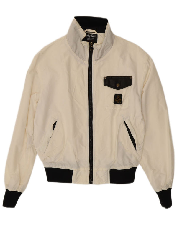 Refrigiwear Veste bomber surdimensionnée pour femme UK 10 Petit colorblock blanc