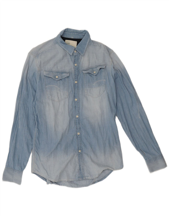 G-Star Chemise en Jean Homme Bleu Moyen Coton