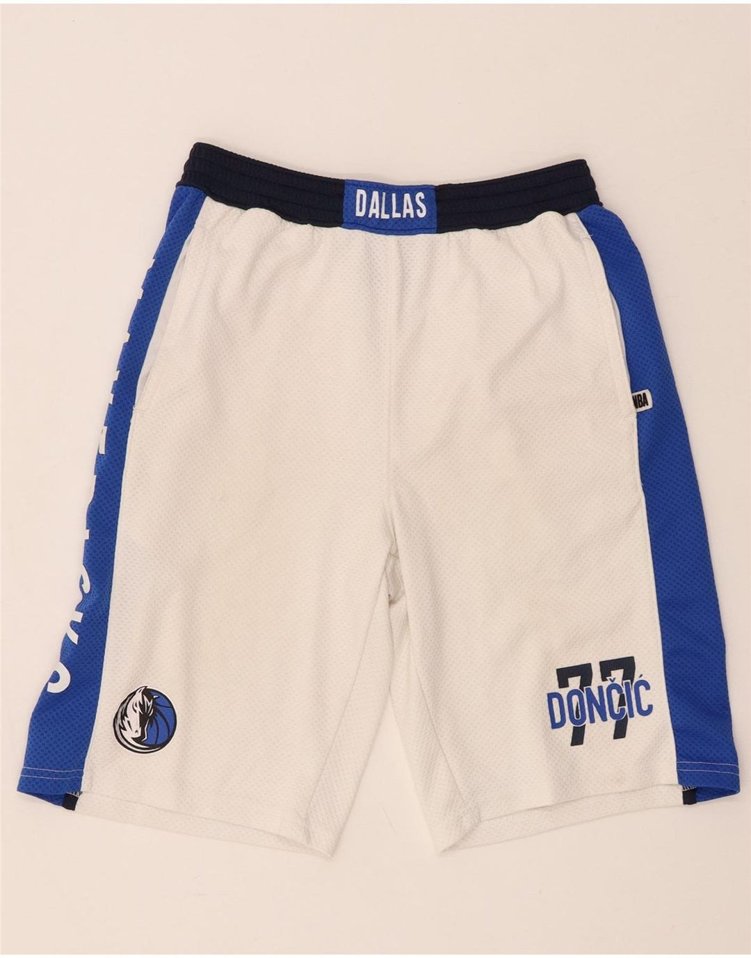 NBA Garçons Dallas Mavericks Short de Sport 14-15 Ans Grand Blanc Colorblock