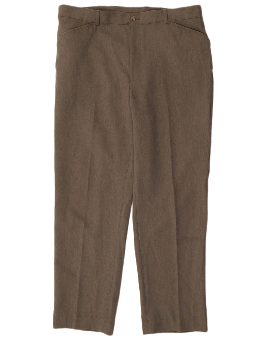 Farah Pantalon décontracté droit pour homme W38 L31 Kaki Polyester