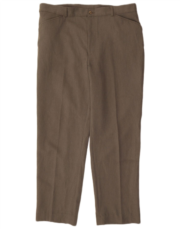 Farah Pantalon décontracté droit pour homme W38 L31 Kaki Polyester