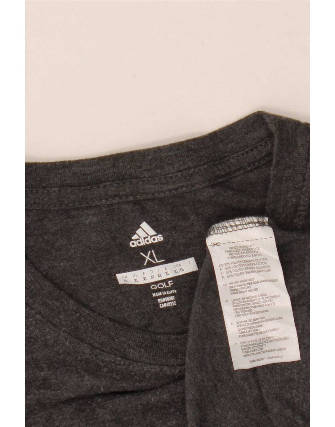 Adidas T-Shirt Homme Top XL Gris Polyester