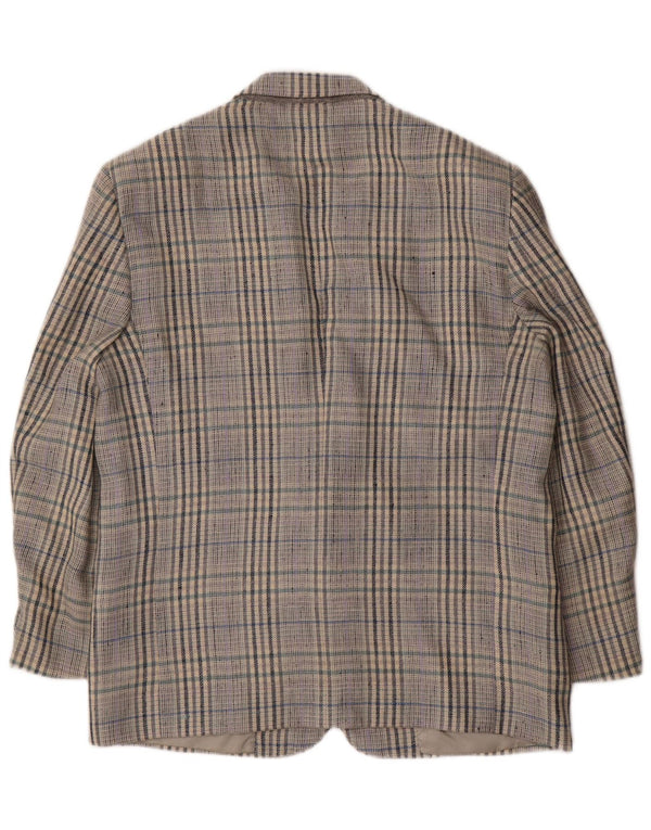 Valentino Veste Blazer 2 Boutons Femme IT 50 XL Laine à Carreaux Gris