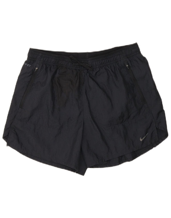 Nike Short de sport Dri Fit pour femme UK 14 Nylon color block noir moyen
