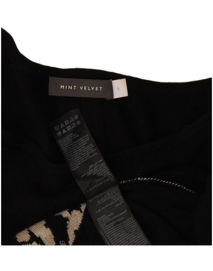 MINT VELVET Pull à col bateau à motif abstrait pour femme UK 10 Small Bl