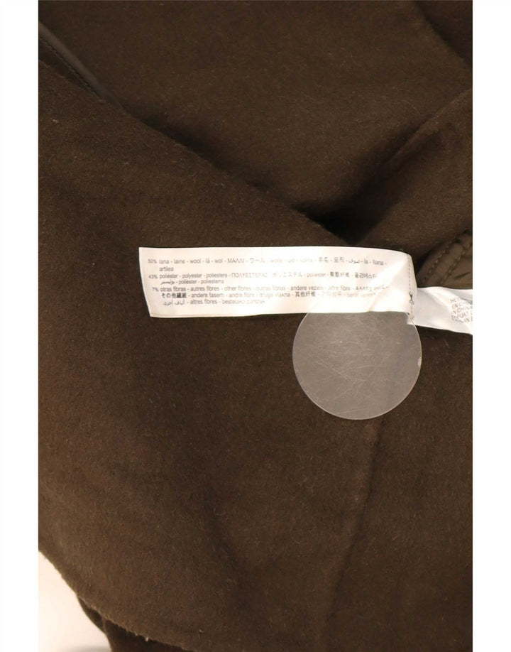 Zara Veste blazer surdimensionnée à double boutonnage pour femme UK 10 Petite laine kaki