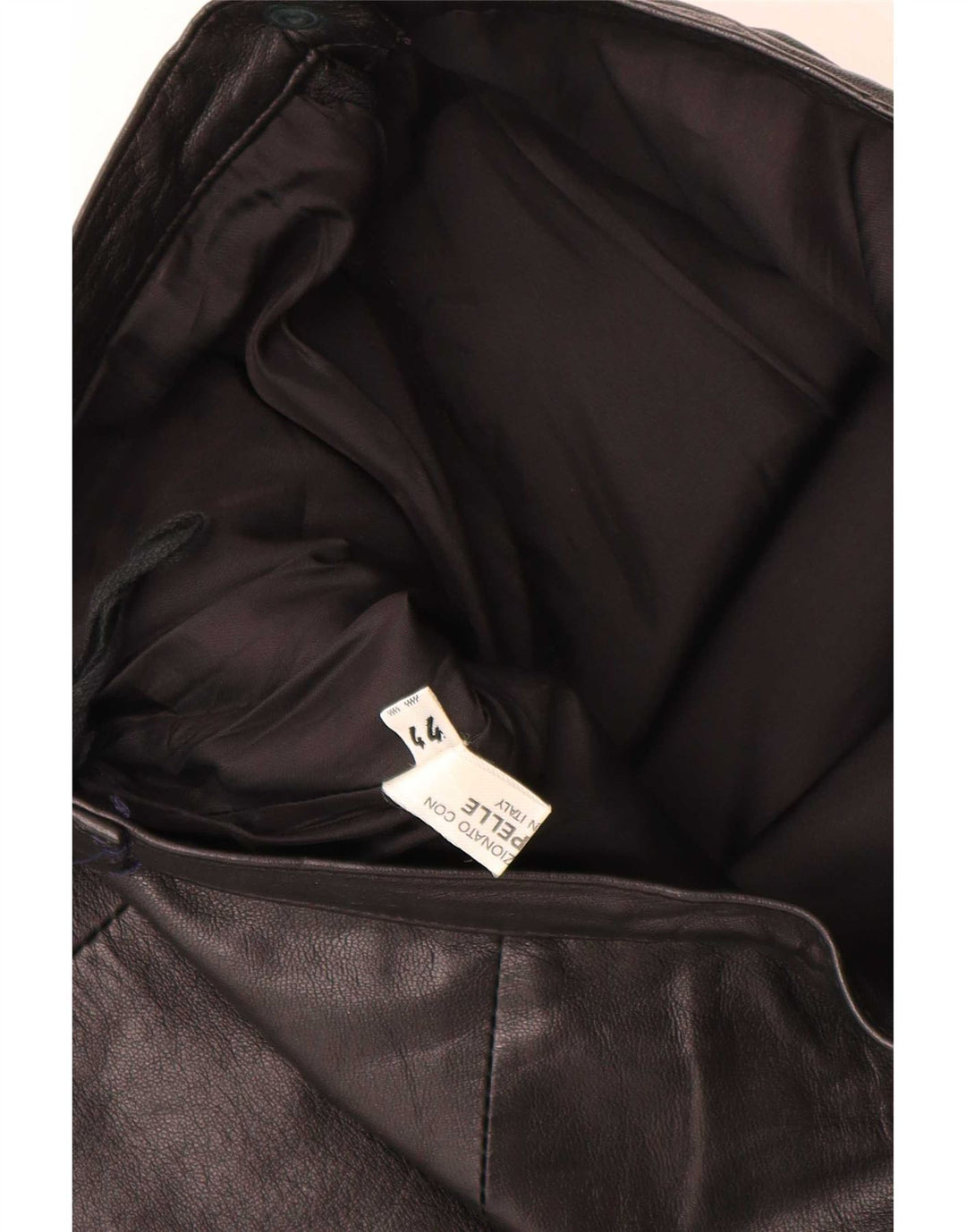jupe en cuir femme vintage IT 44 Medium W28 Noir