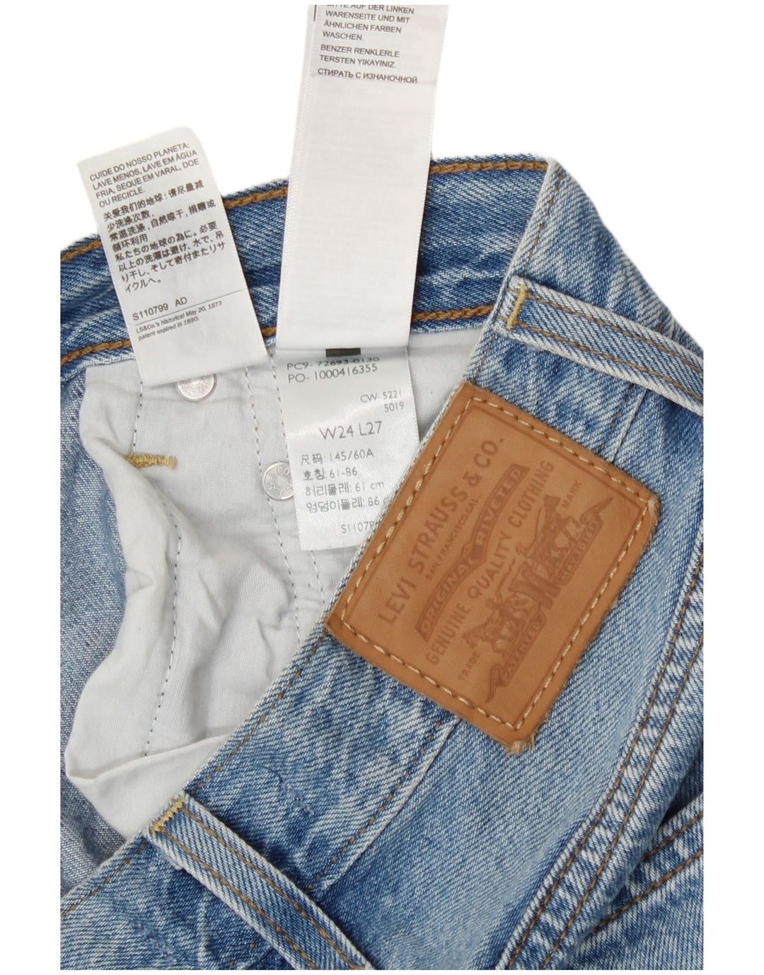 Levi's Jean Droit Ribcage Femme W24 L27 Bleu Coton