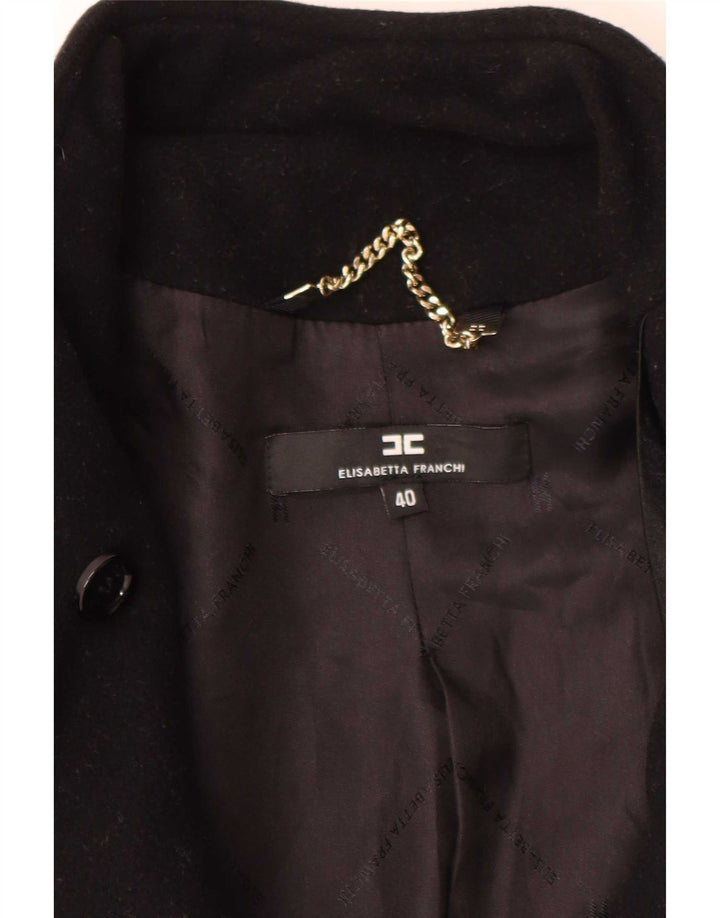 Elisabetta Franchi Pardessus surdimensionné pour femme IT 40 Small Noir