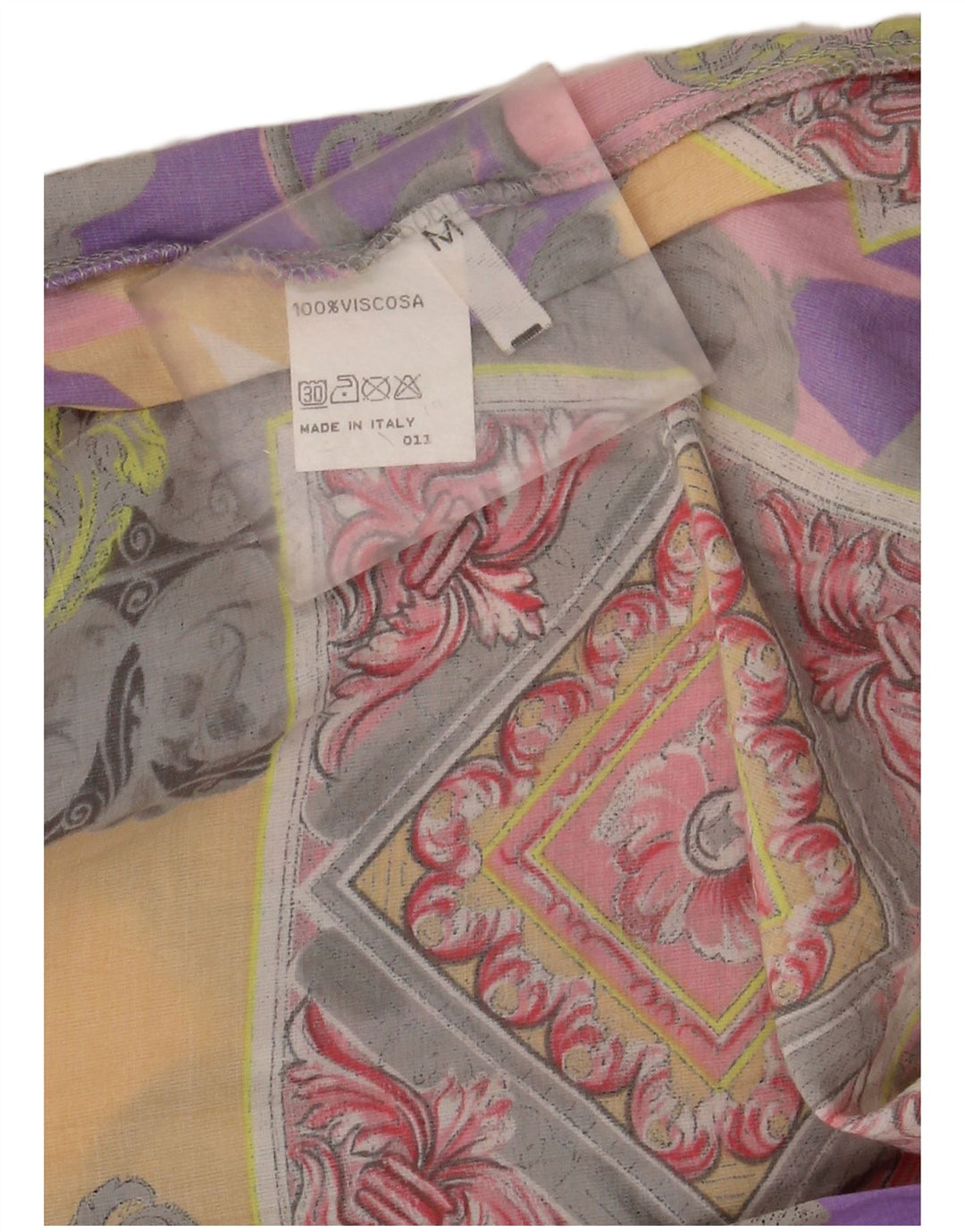 vintage Femme Chemise Blouse UK 14 Moyen Multicolore Paisley Viscose