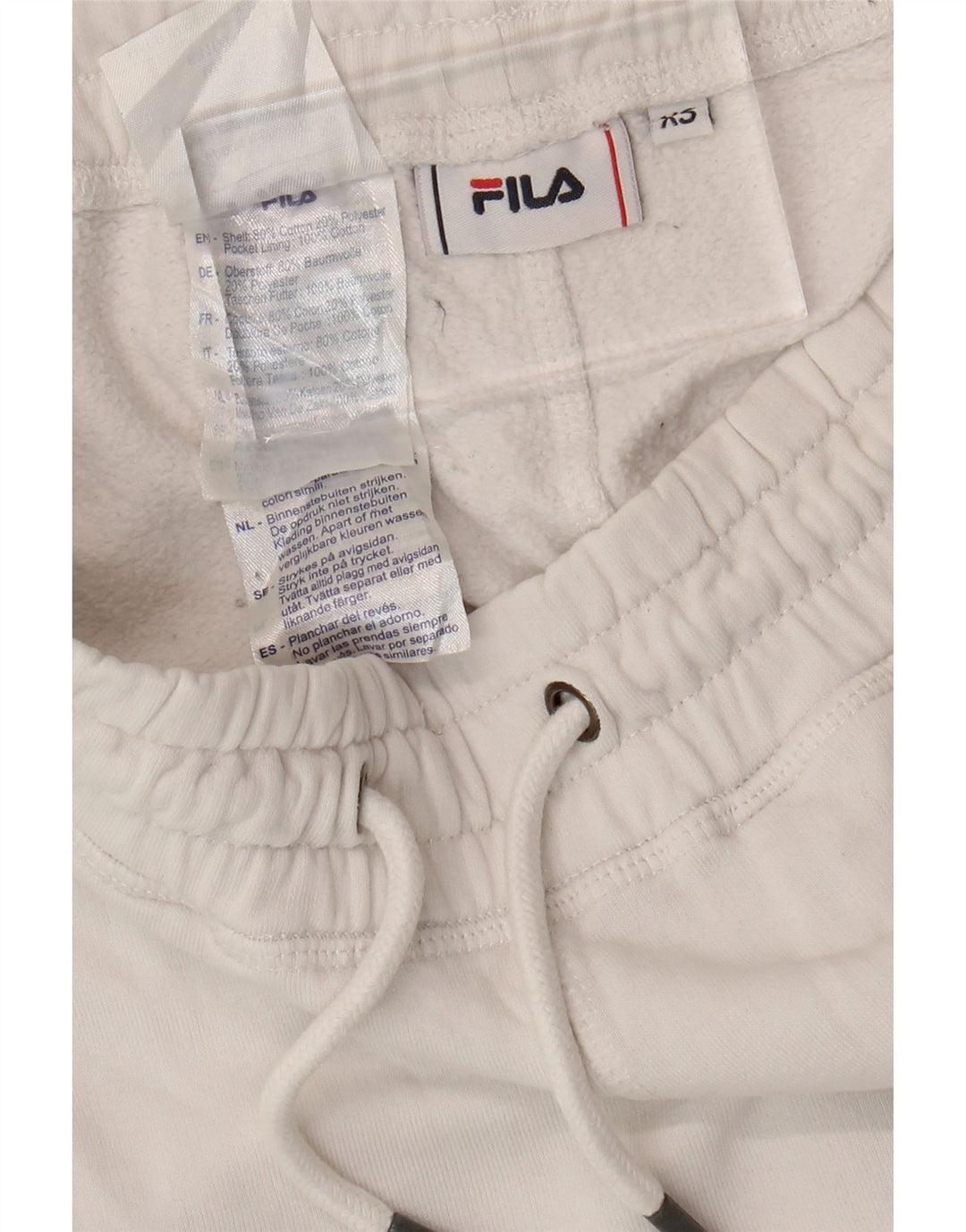 FILA Pantalon de Survêtement Graphique Joggers XS Blanc Coton Homme