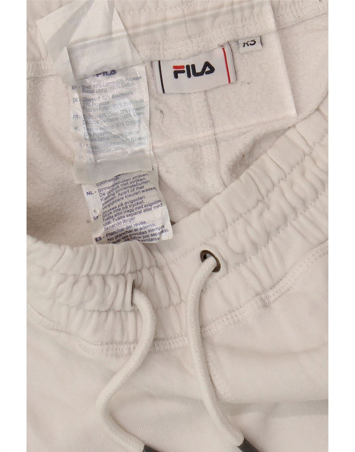 FILA Pantalon de Survêtement Graphique Joggers XS Blanc Coton Homme