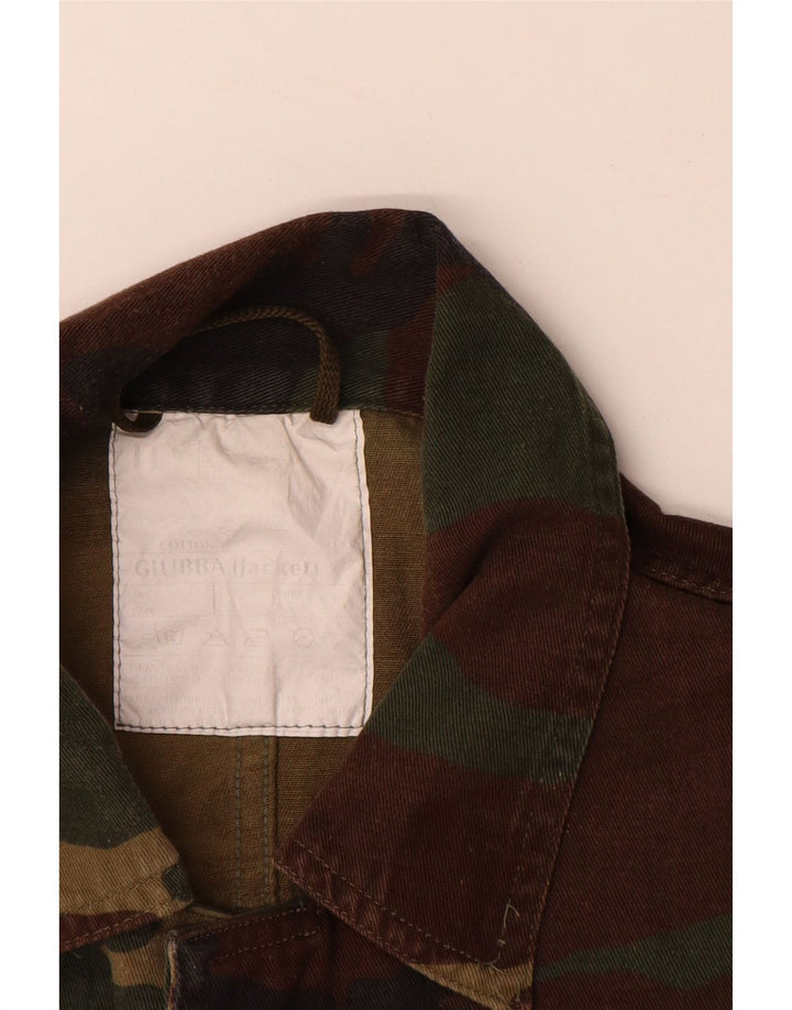 VINTAGE Chemise militaire homme grand camouflage kaki