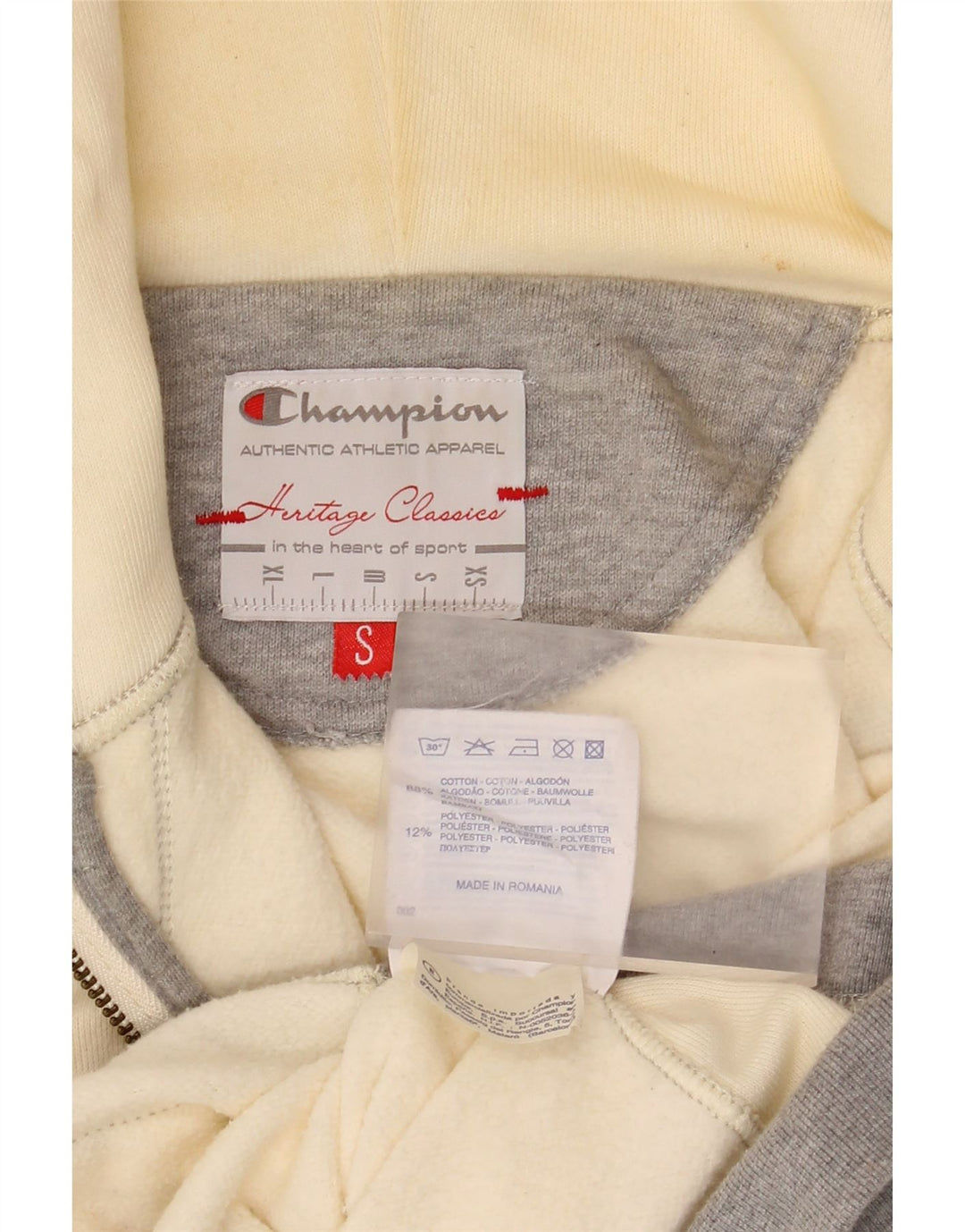 Champion Pull à capuche zippé Heritage Classics pour femme UK 10 Small Jaune