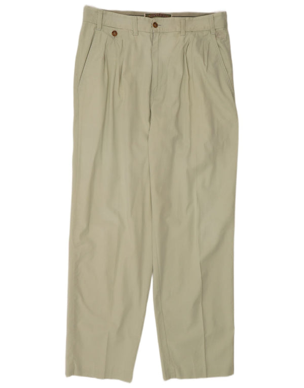 Pantalon Chino Pegged Vintage Homme IT 48 Moyen W32 L32 Coton Kaki