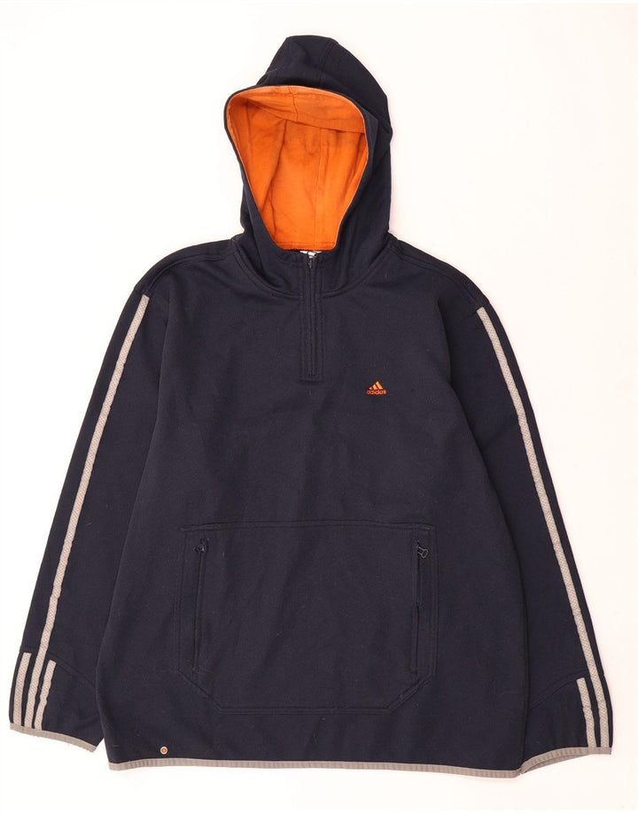 Adidas Pull à capuche zippé pour homme Bleu marine moyen Polyester