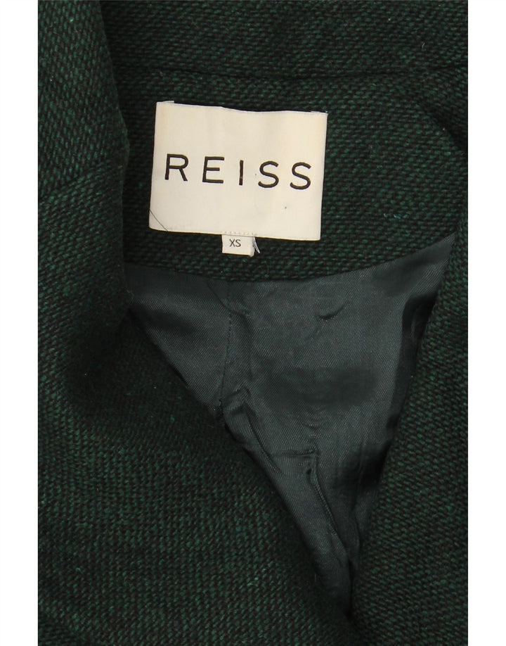 REISS Womens Overcoat UK 6 XS Green Wool Vintage Reiss and Second-Hand Reiss from Messina Hembry 