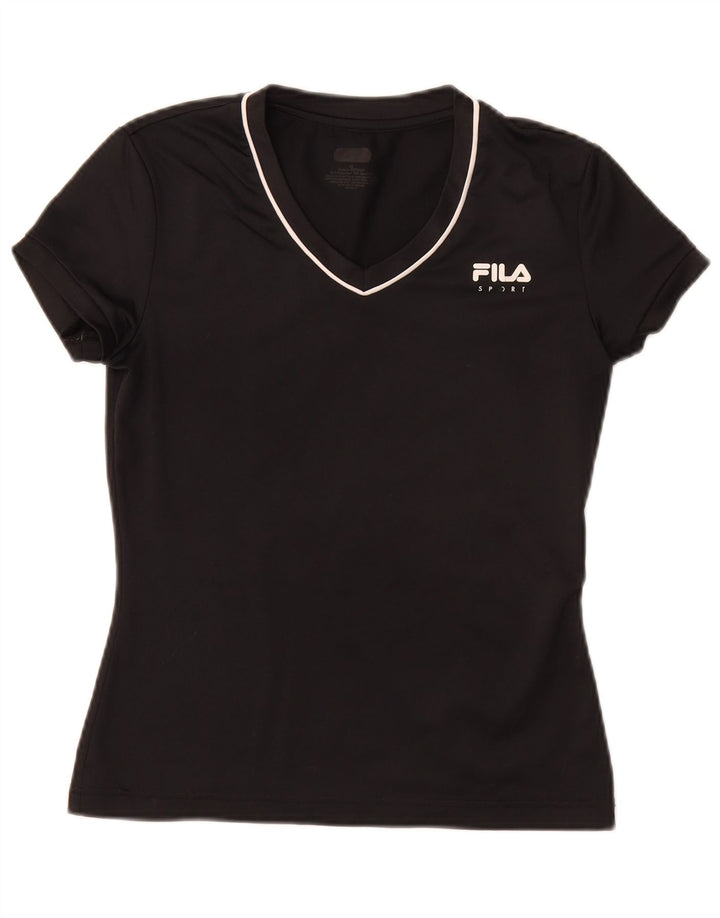 FILA T-Shirt Femme UK 6 XS Noir