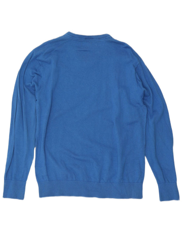 Crew Clothing Pull col V Homme XL Bleu Coton