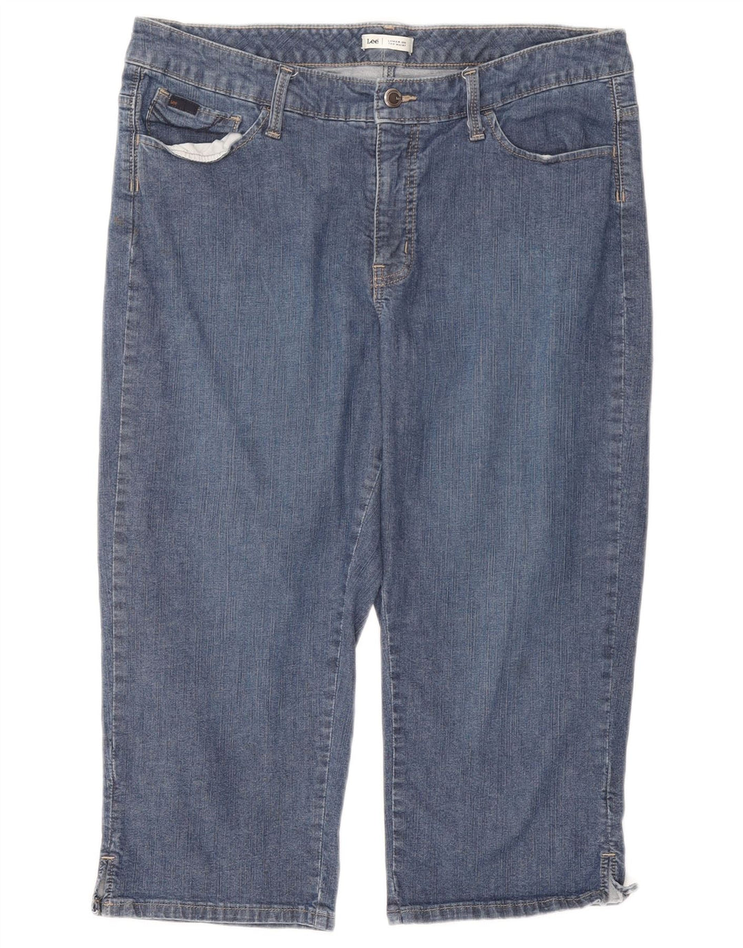 Lee Jeans Capri Femme W34 L18 Bleu Coton