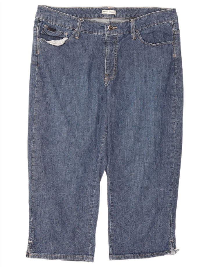 Lee Jeans Capri Femme W34 L18 Bleu Coton