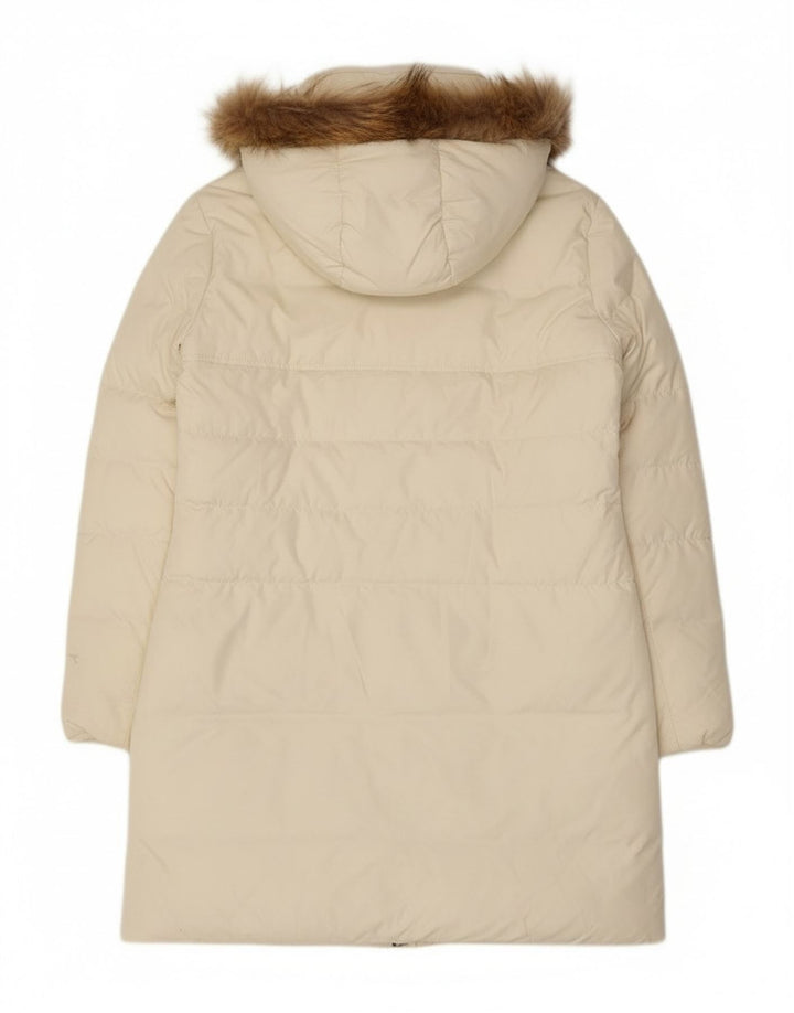 Diadora Manteau rembourré à capuche pour femme UK 14 Medium Off White Polyester
