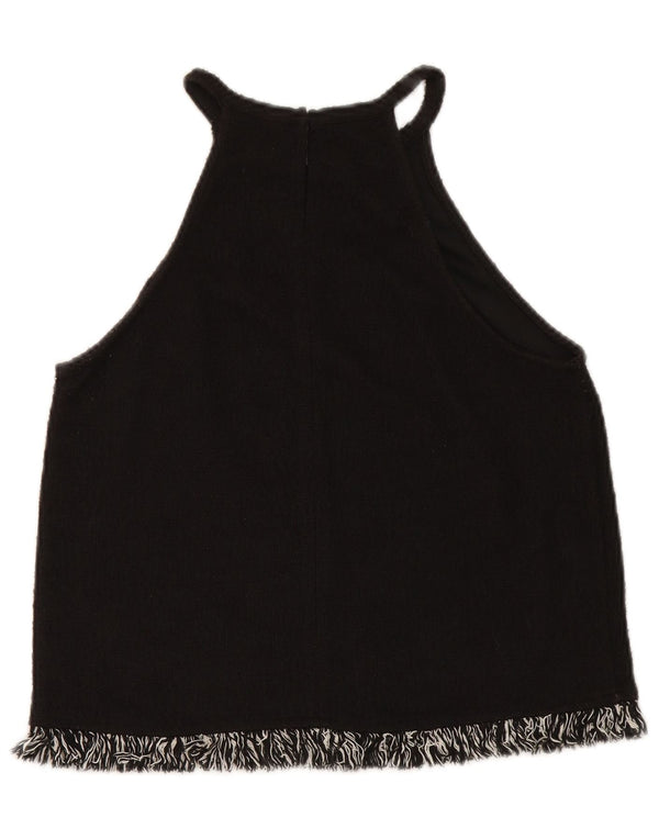 Zara Womens Trafaluc Crop Halter Top UK 10 Petit Noir