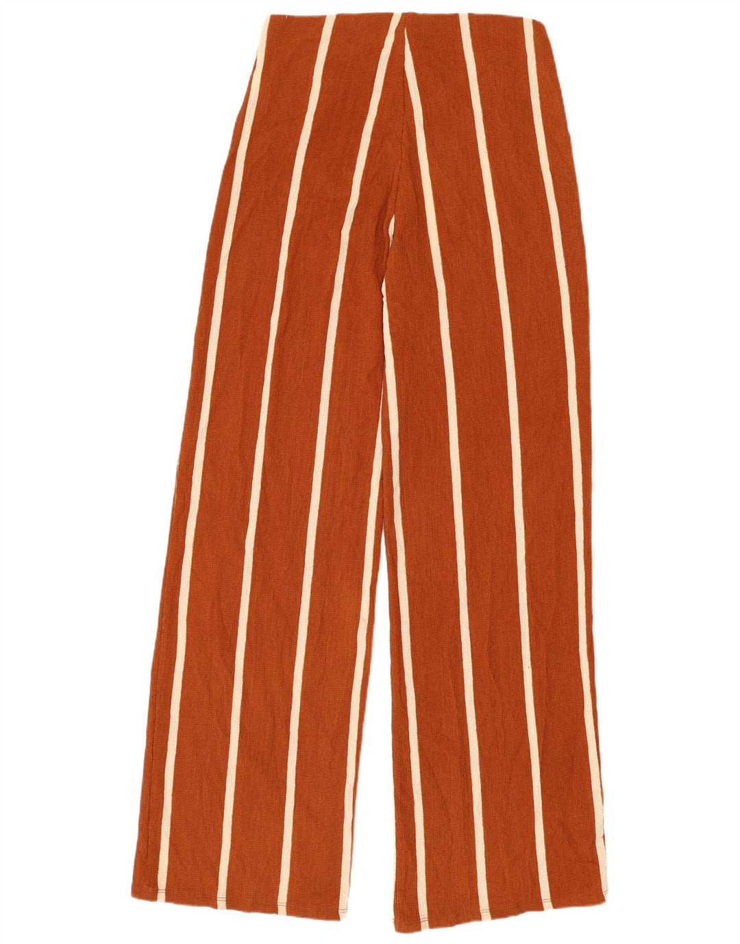 Zara Pantalon Large Femme Moyen W28 L31 Marron Rayé Polyester