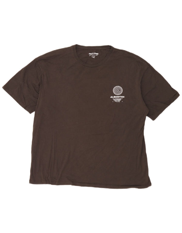 Jack & Jones T-Shirt Graphique Homme Gris XL Coton