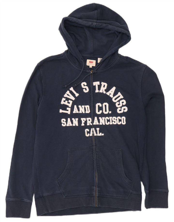 LEVI'S Sweat à Capuche Zippé Graphique Homme Bleu Marine Moyen Coton