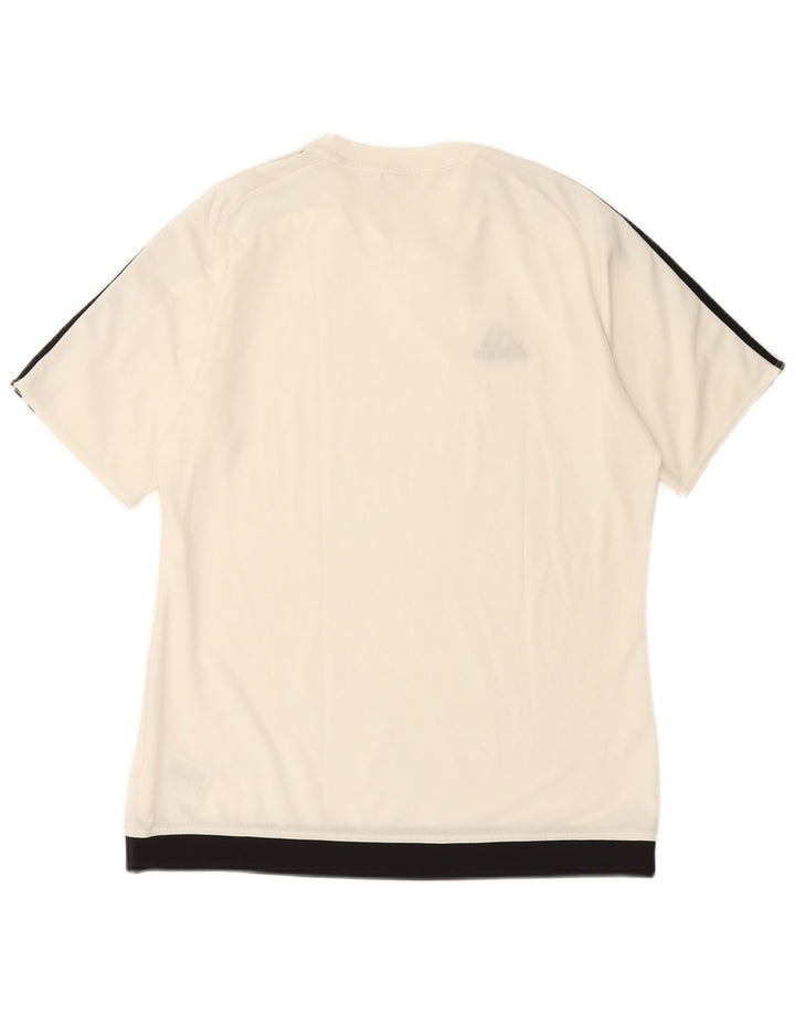 ADIDAS T-Shirt Climalite Homme Blanc Moyen Polyester Colorblock
