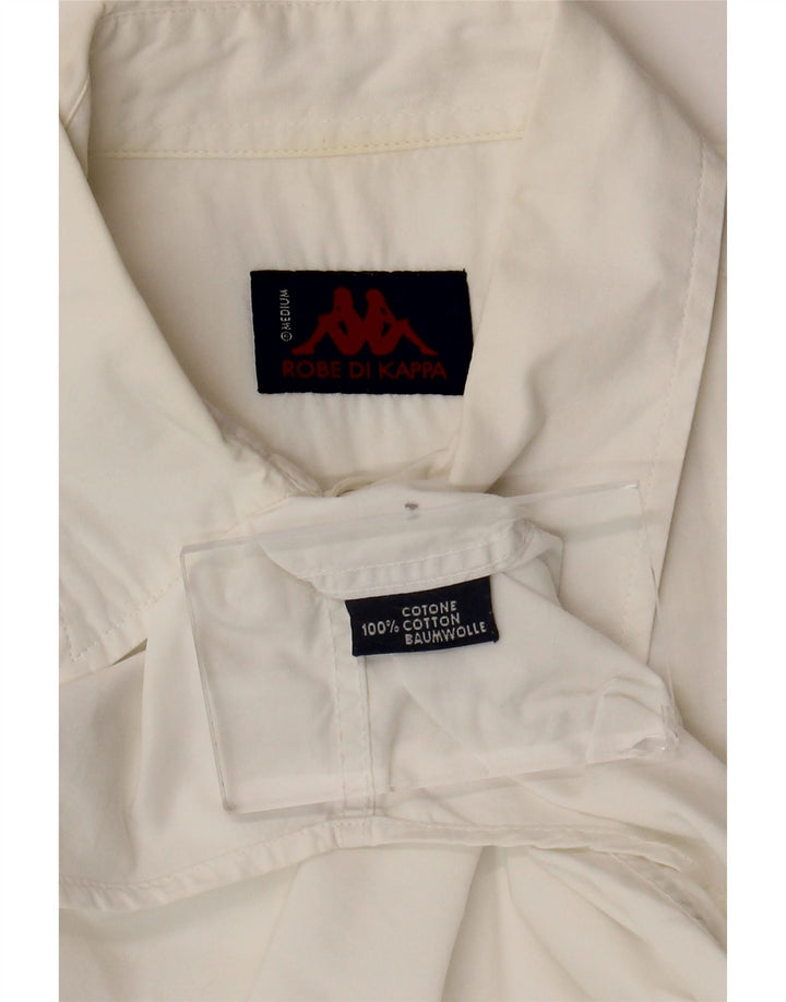 Kappa Chemise à Manches Courtes Homme Blanc Moyen Coton