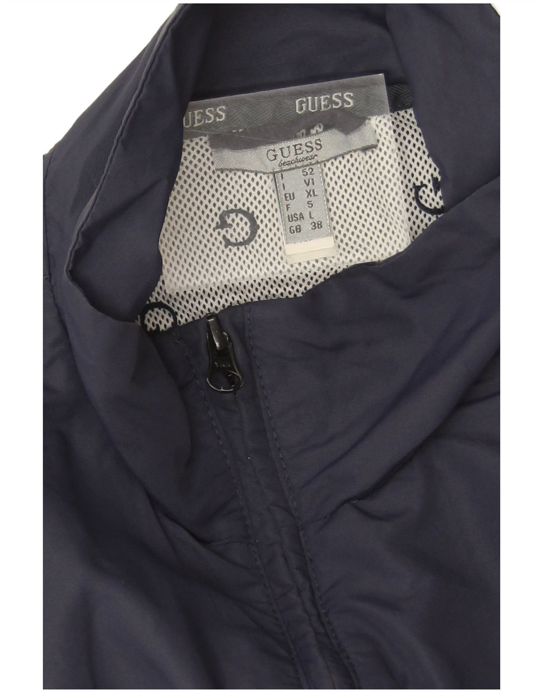 Guess Veste de Survêtement Graphique sans Manches pour Homme XL Bleu Marine Polyester