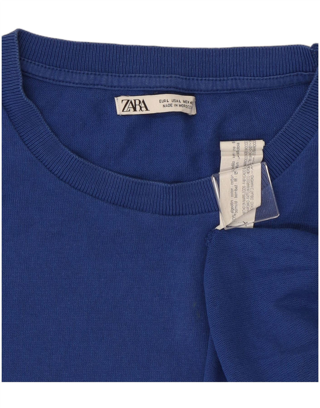 Zara T-Shirt Homme Haut Large Bleu Coton
