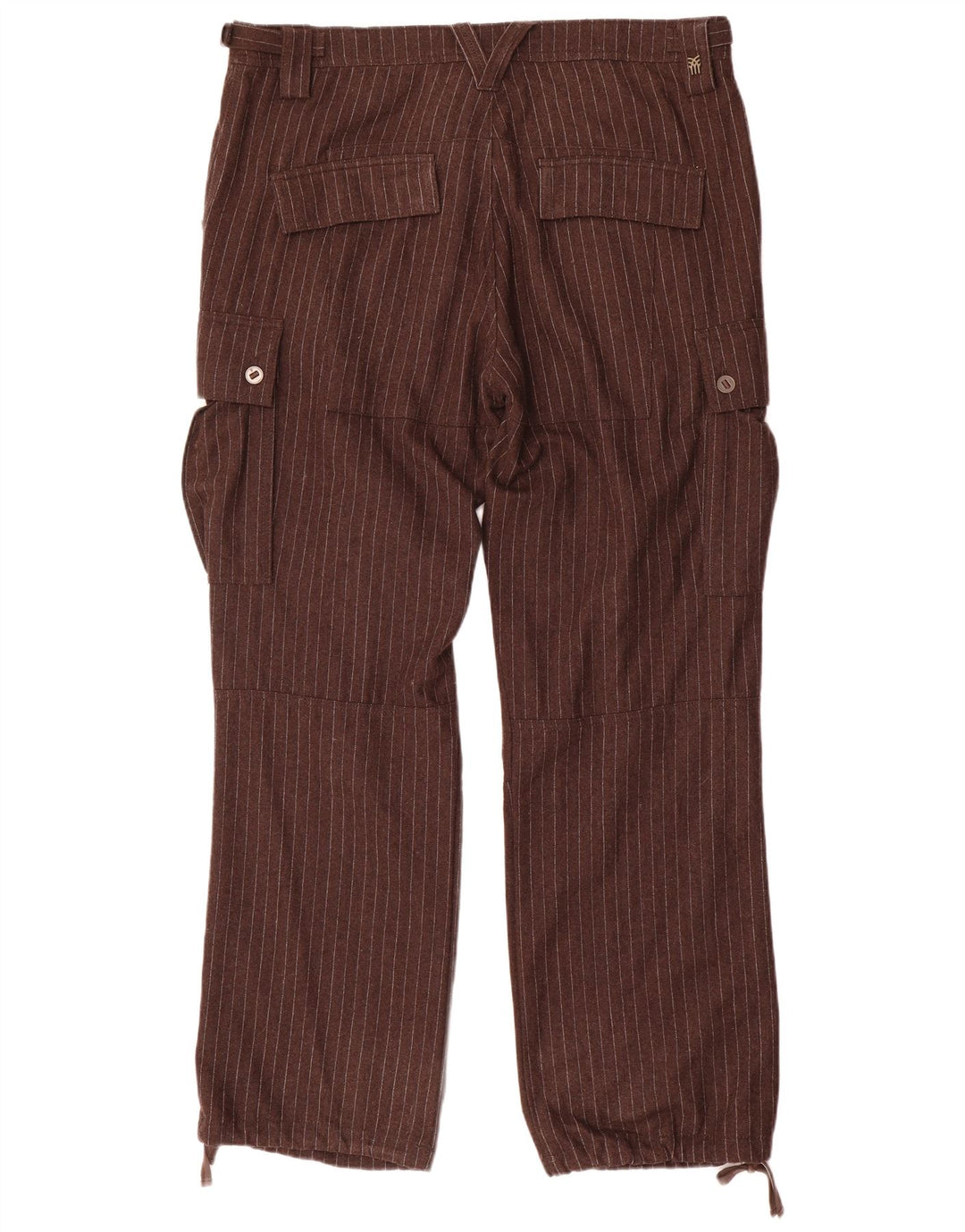 Fenchurch Pantalon cargo droit pour homme W36 L33 Marron à fines rayures Polyester