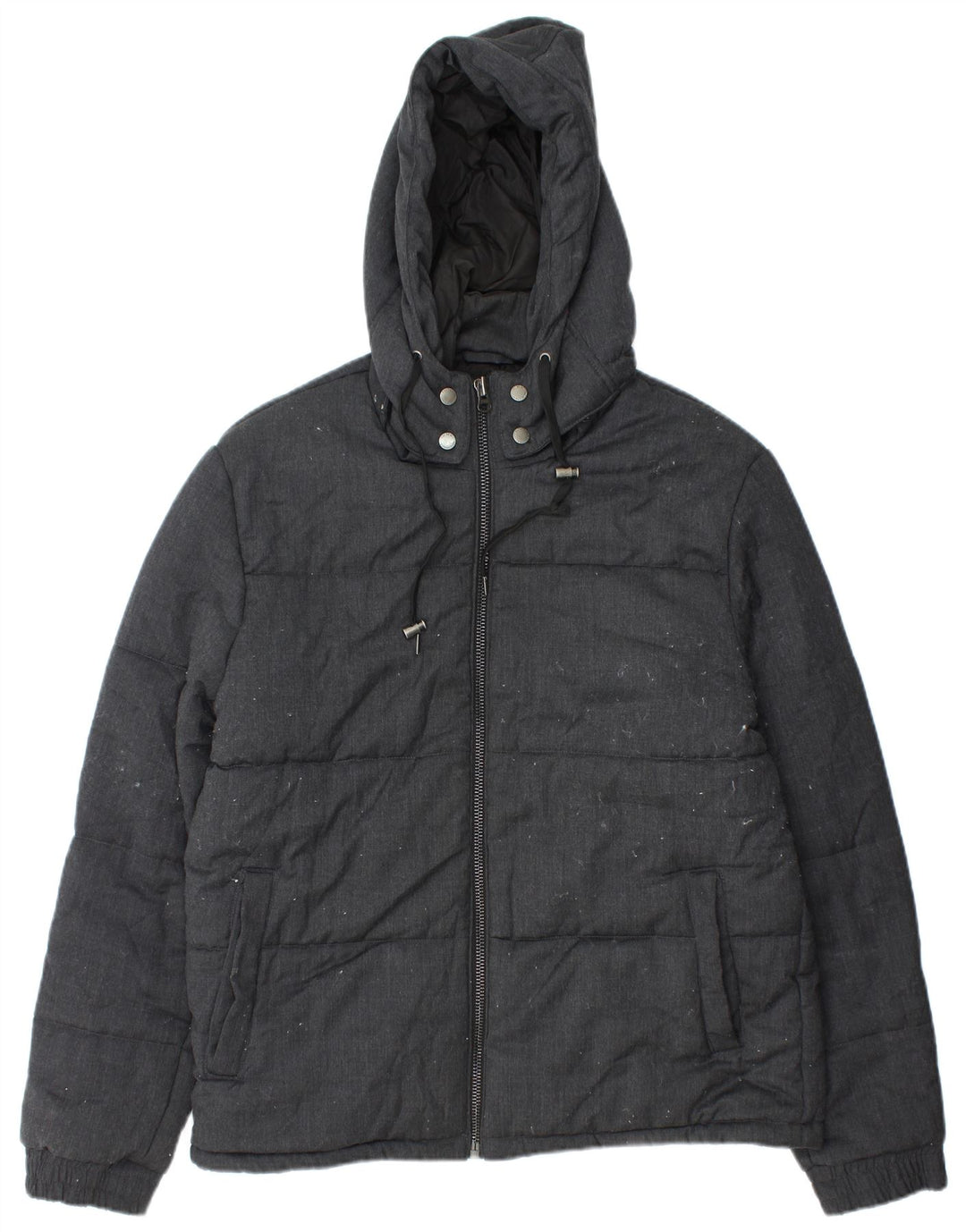 French Connection Veste matelassée à capuche pour homme UK 42 XL Laine noire