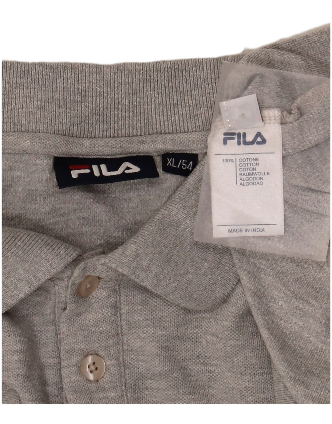 FILA Polo Homme XL Gris Coton