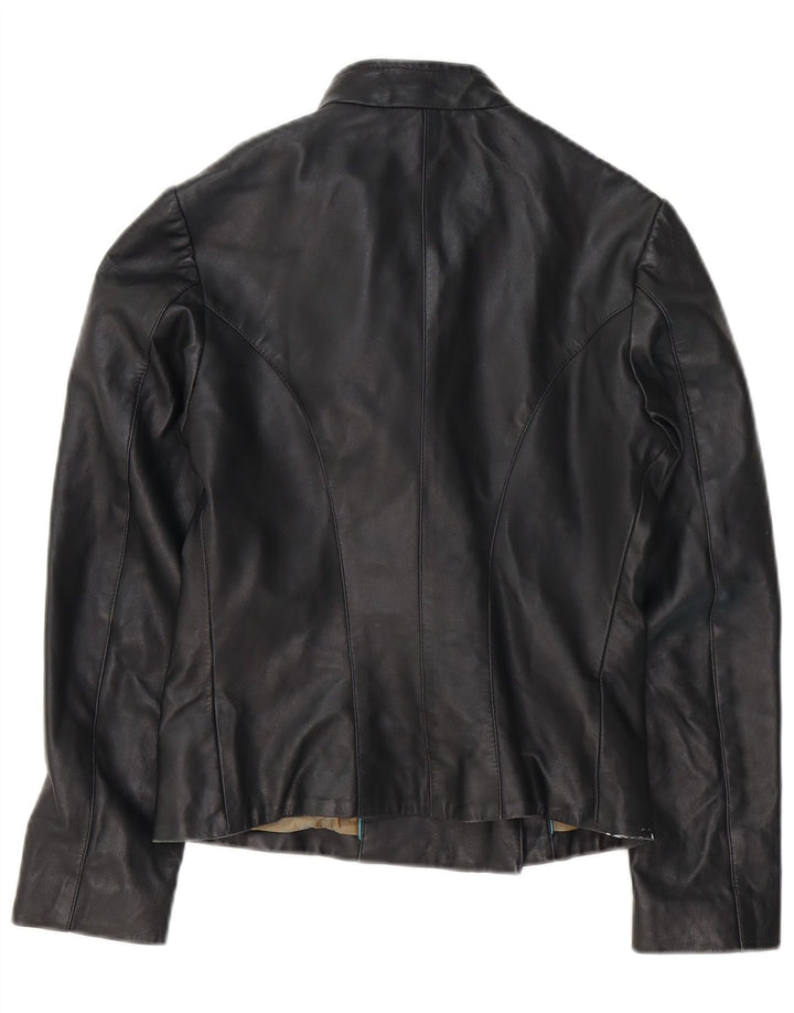 ASHWOOD Veste de motard en cuir pour femme UK 8 Petit cuir noir