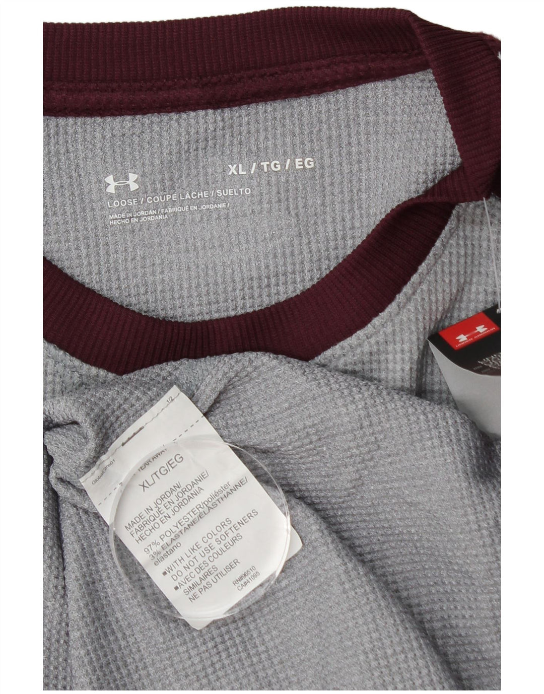 UNDER ARMOUR Haut Homme Manches Longues XL Gris Colorblock Polyester