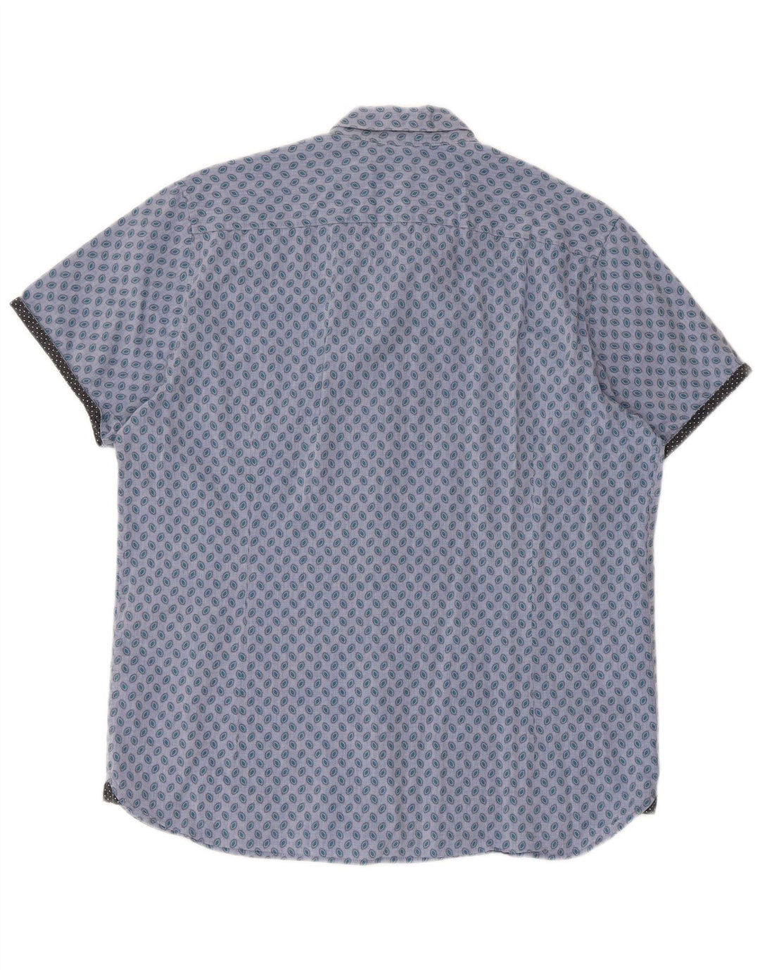 Ted Baker Chemise à manches courtes pour homme Taille 5 XL Bleu à pois en coton