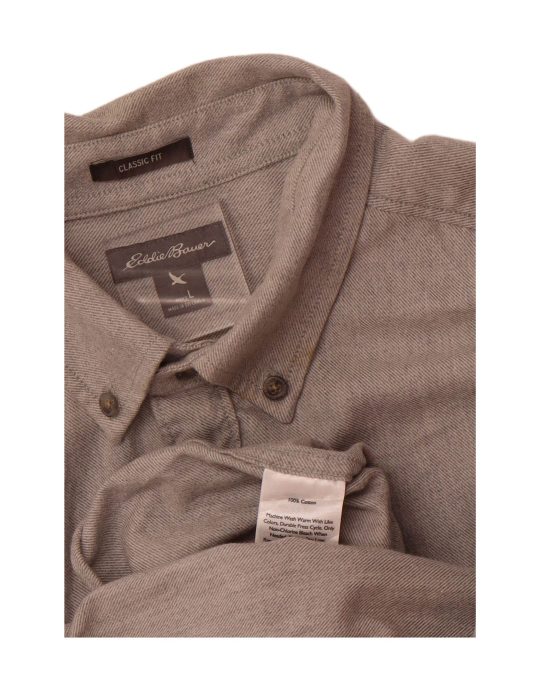 Eddie Bauer Chemise en flanelle coupe classique pour homme, grand coton gris