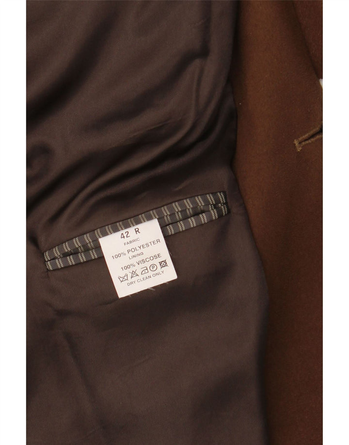 ROBBIE Veste blazer à 3 boutons pour homme UK 42 XL Marron Polyester